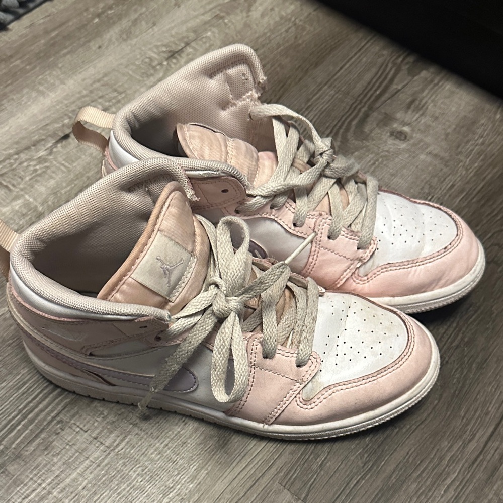 Nike Kids Light Pink and White High-Top Sneakers